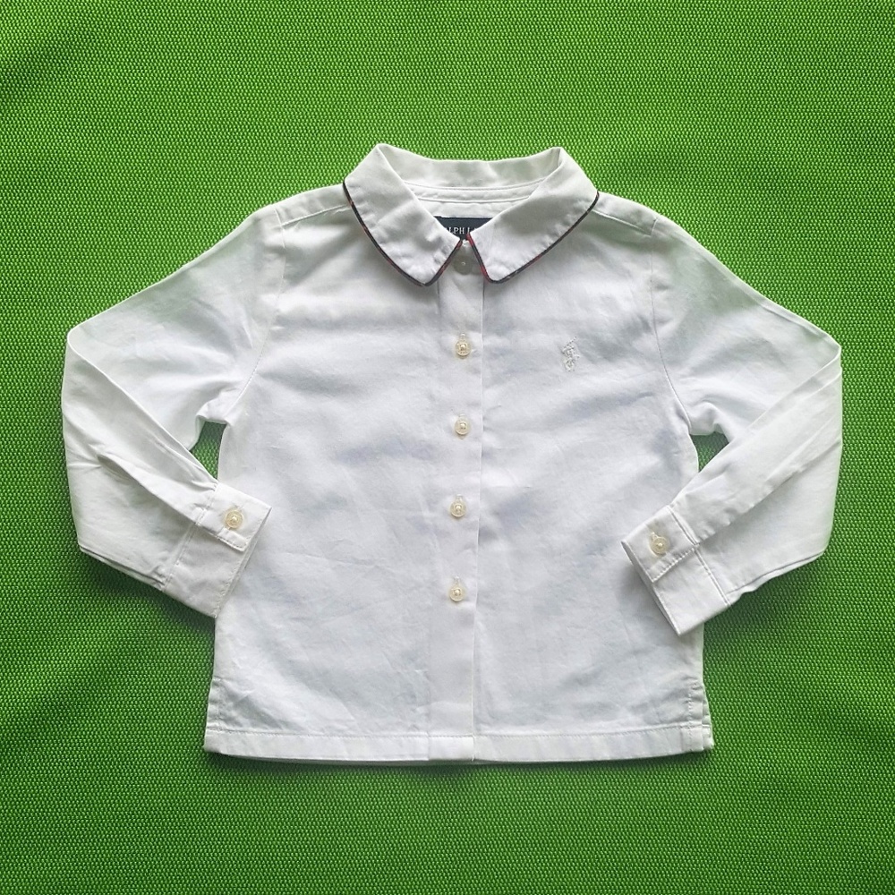 Ralph Lauren Blouse with Plaid Piping Size 2/2T